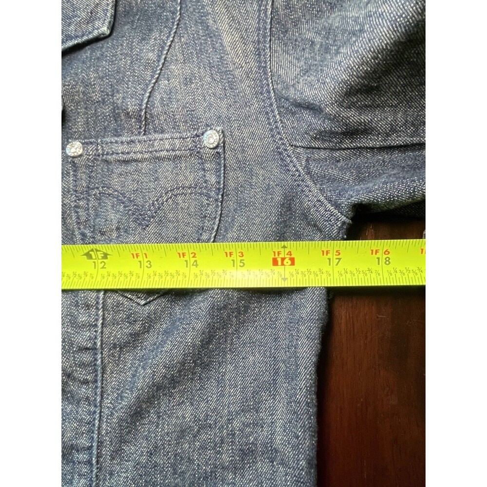 Womens Levi's Jeans Silver Label Denim Jacket With Silver Floral Buttons Sz S - Picture 9 of 11